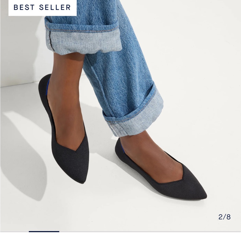 Rothy's Black Flats with Blue Accents. New without tags - Picture 2 of 16